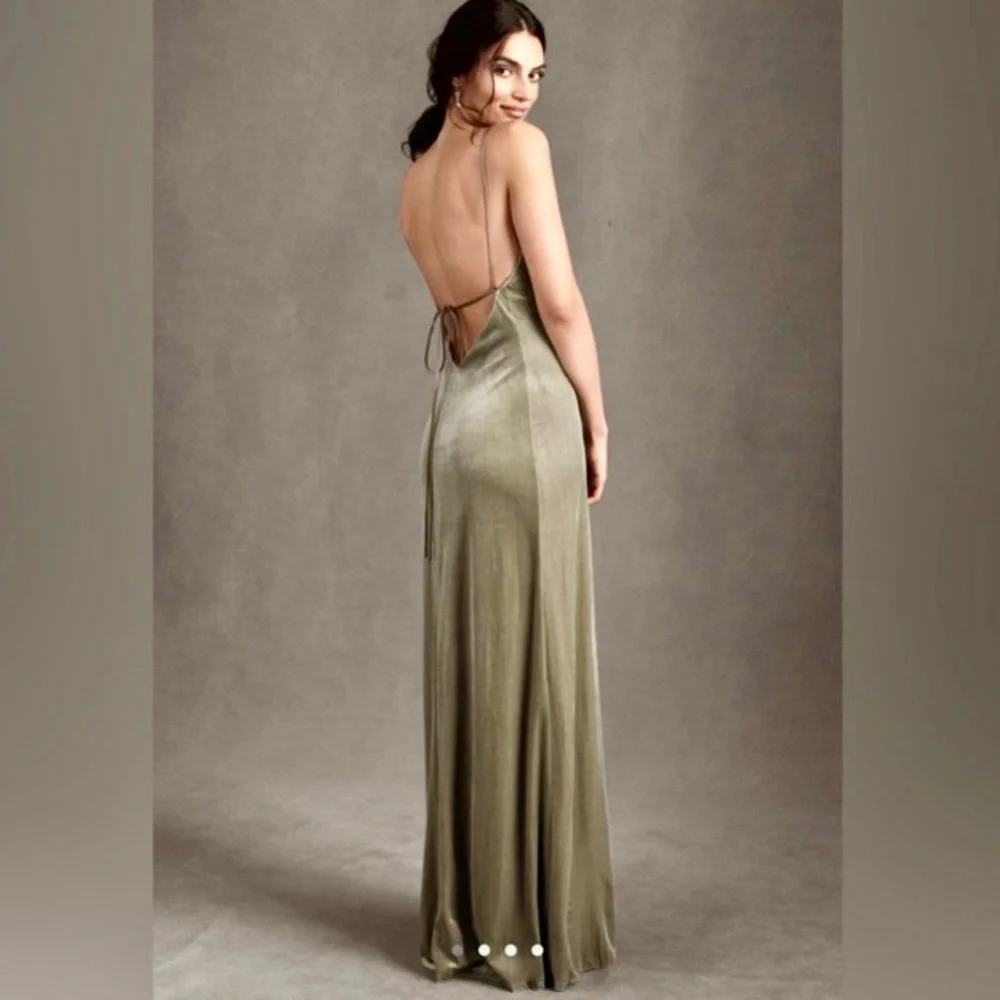 Jenny Yoo Sage Stretch Velvet Sabrina Dress Sz 16. - Picture 2 of 6